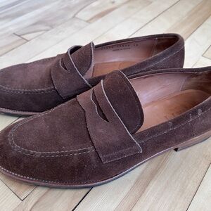 Hartt Shoe Men's Brown Suede Penny Loafers - Classic Slip-On Dress Casual